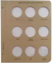 American Eagle Silver Dollars w/Proof Vol 2 Replacement Page 2 2011-2013W Burnished