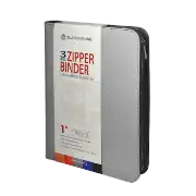 Zipper Binder with 3 Ring Clip - Gray