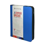Zipper Binder with 3 Ring Clip - Blue