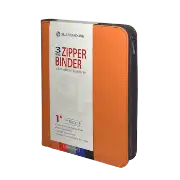 Zipper Binder with 3 Ring Clip - Orange