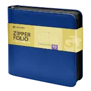 Graded Trading Card Zipper Folio for 60 PSA Card Slabs - Blue Denim