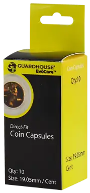 Cent (19mm) Direct-Fit EvoCore Coin Capsules - 10 Pack