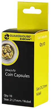 Nickel (21.2mm) Direct-Fit EvoCore Coin Capsules - 10 Pack