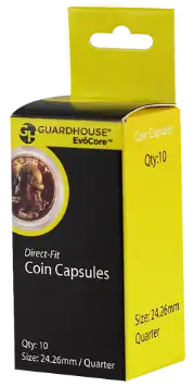 Quarter (24.3mm) Direct-Fit EvoCore Coin Capsules - 10 Pack