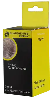 Large Dollar (38.1mm) Direct-Fit EvoCore Coin Capsules - 10 Pack
