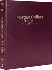 Morgan Dollars 1878-1891 Date & Mintmark Set Prestige Coin Album (Burgundy)
