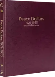 Peace Dollars 1921-1935, Date & Mintmark Set P, D & S (Burgundy)
