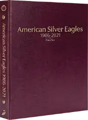 American Silver Eagles 1986-2021, Date Set P, S, & W (Burgundy)