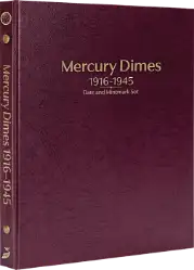 Mercury Dimes 1916-1945, Date & Mintmark Set P, D & S (Burgundy)