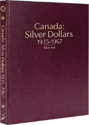 Canada Silver Dollars: 1935-1967 Date & Mintmark Set (Burgundy)