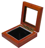 Guardhouse 3.87x3.87 Glass-top Wood Display Box - Holds Medium Sized Capsule