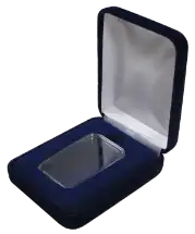 Velvet Coin Capsule Box - Holds 1 oz Silver Bar Capsule (Vertical)