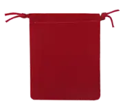 Velour Drawstring Pouch - 2.75x3.25 Red