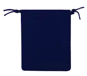 Velour Drawstring Pouch - 2.75x3.25 Navy Blue