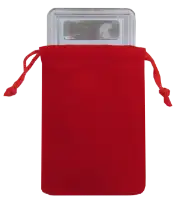 Velour Drawstring Pouch - 3x4.25 Red