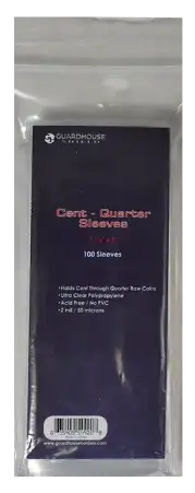 Cent through Quarter Protective Coin Sleeves