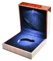 Lighted L Capsule Box with Faux Wood Grain Finish