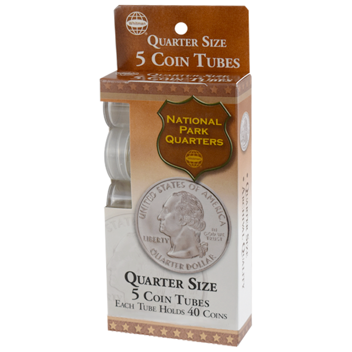 Clear Round Quarter Coin Tubes by HE Harris QTY-5 