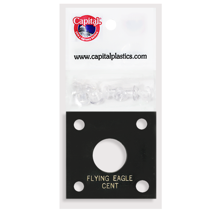 Capital Holder Snaplock For 1 US Flying Eagle Cent Coin 3.3x3.3 Black Display 