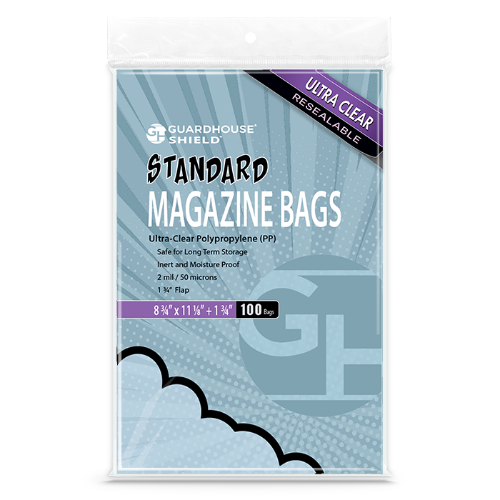 Acid-Free Magazine Protector Bags – 100 Pack, 8 3/4" X 11 1/8", Clear Plastic