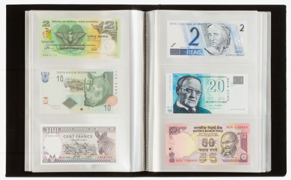 300 Banknotes Album Binder  Vario Paper Money Currency w/ 100 Sheets No PVC 
