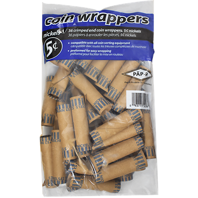 36 Nickel Preformed Coin Wrappers