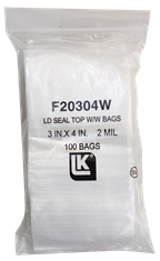 Zip Lock Bag - Write On - 3x4 (2 Mil)