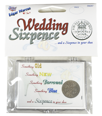 Wedding Sixpence - With Coin