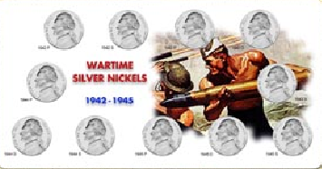 Sold Individual Wartime Silver Nickel Set Holder