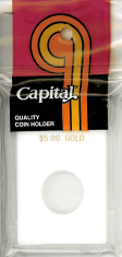 Capital Plastics Caps Coin Holder - $5 Gold
