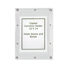 Currency Holder for Stocks, Bonds and Extra Large Notes