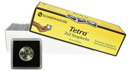 Quarter Tetra 2x2 Tetra Snaplock Coin Holder - 25 per pack