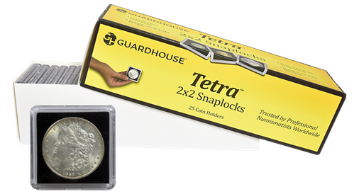 Large Dollar 2x2 Tetra Snaplock Coin Holder - 25 per pack