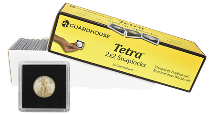 1/4 Ounce Gold Eagle 2x2 Tetra Snaplock Coin Holder  - 25 per pack