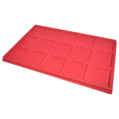 Red 2.5x2.5 Universal Tray for Dealer Display - 15 slots