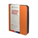 Zipper Binder with 3 Ring Clip - Orange