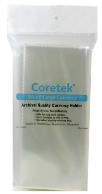 Coretek Large Currency Sleeve 8 x 3 1/2- 50 pack