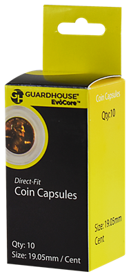 Cent (19mm) Direct-Fit Coin Capsules - 10 Pack