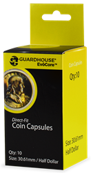 Half Dollar (30.6mm) Direct-Fit Coin Capsules - 10 Pack