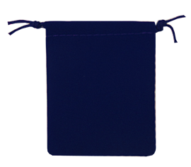 Velour Drawstring Pouch - 2.75x3.25 Navy Blue