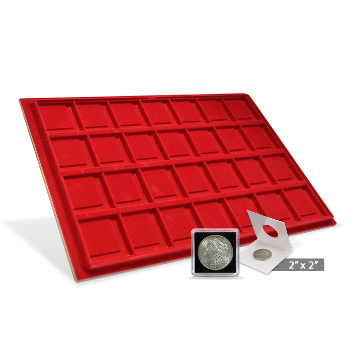 Display Rack 2x2 Horizontal 2x2 Display Tray (28 Slots) Red