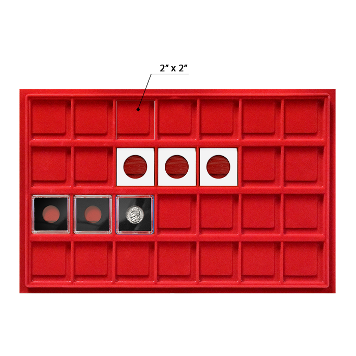 Display Rack 2x2 Horizontal 2x2 Display Tray (28 Slots) Red
