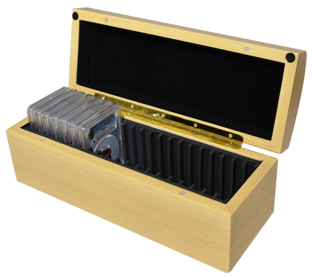 Oak Display Box for 4 Slabbed Coins - 3299623 Oak Display Box for 4 Slabbed Coins - 3299623